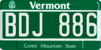 VT license plate BDJ886