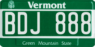 VT license plate BDJ888