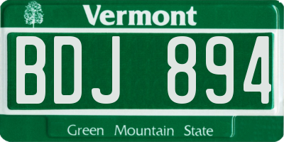 VT license plate BDJ894