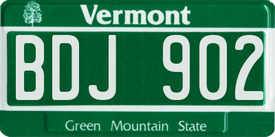 VT license plate BDJ902