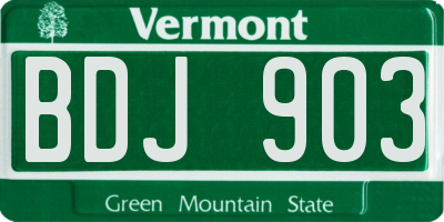 VT license plate BDJ903