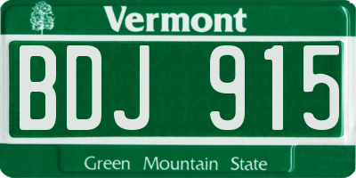 VT license plate BDJ915