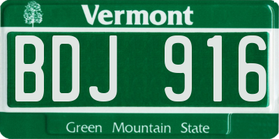 VT license plate BDJ916
