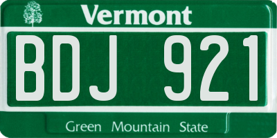 VT license plate BDJ921