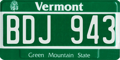 VT license plate BDJ943