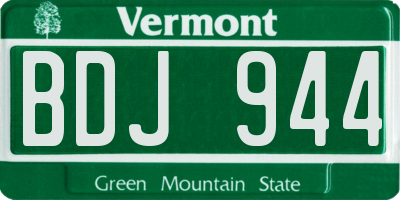 VT license plate BDJ944