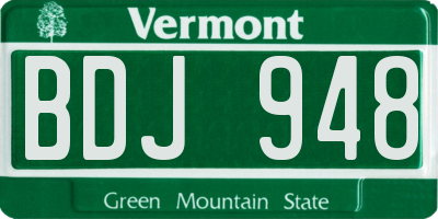 VT license plate BDJ948