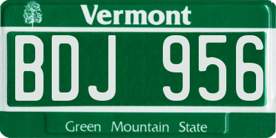VT license plate BDJ956