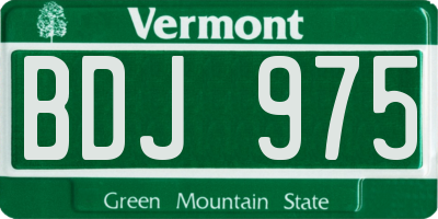 VT license plate BDJ975