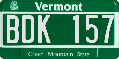 VT license plate BDK157