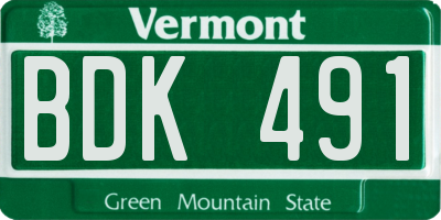 VT license plate BDK491