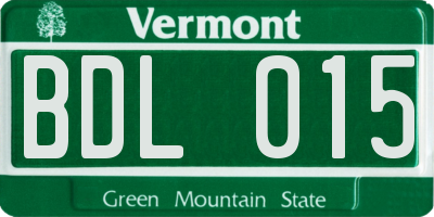 VT license plate BDL015