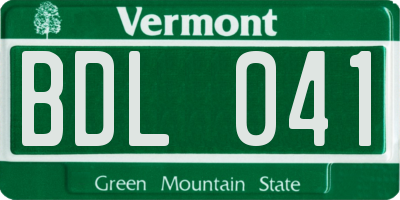 VT license plate BDL041