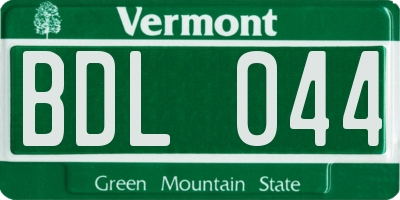 VT license plate BDL044
