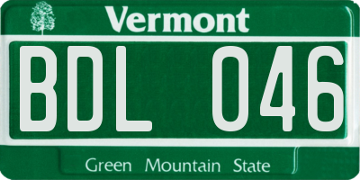 VT license plate BDL046