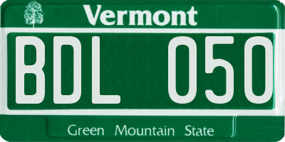 VT license plate BDL050
