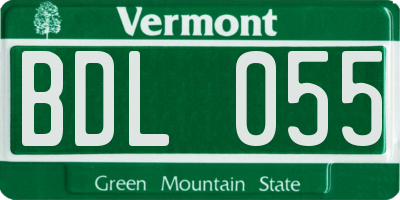 VT license plate BDL055