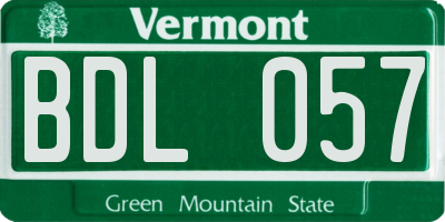 VT license plate BDL057