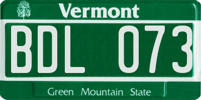VT license plate BDL073