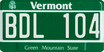 VT license plate BDL104