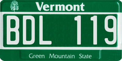 VT license plate BDL119