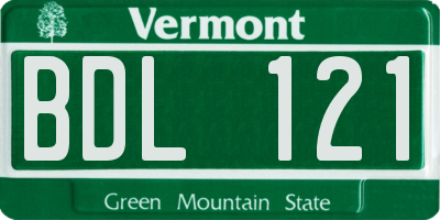 VT license plate BDL121