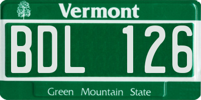 VT license plate BDL126