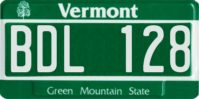 VT license plate BDL128
