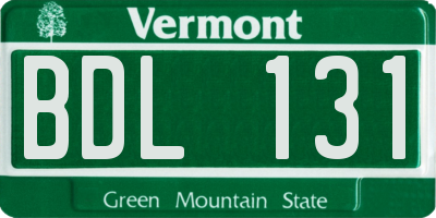VT license plate BDL131