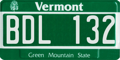 VT license plate BDL132