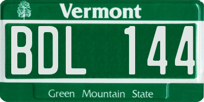 VT license plate BDL144