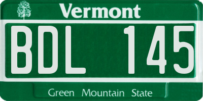 VT license plate BDL145