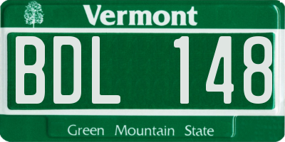 VT license plate BDL148