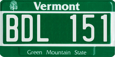 VT license plate BDL151