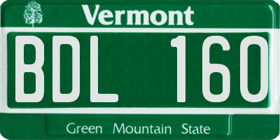 VT license plate BDL160