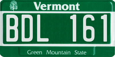 VT license plate BDL161
