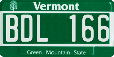VT license plate BDL166