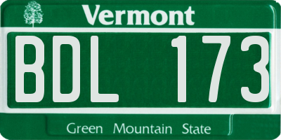VT license plate BDL173