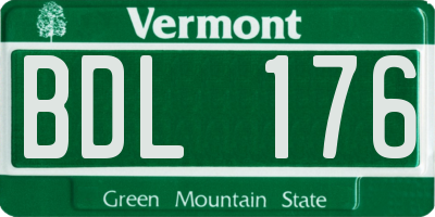 VT license plate BDL176