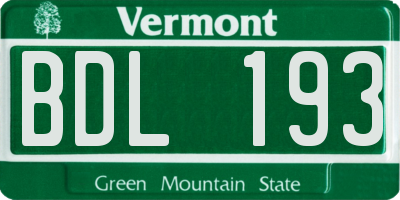 VT license plate BDL193