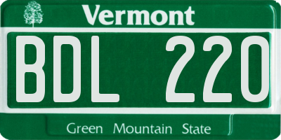VT license plate BDL220