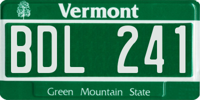 VT license plate BDL241