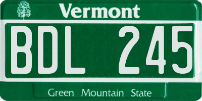 VT license plate BDL245