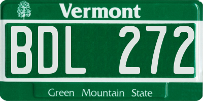 VT license plate BDL272