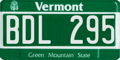 VT license plate BDL295