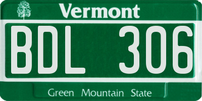 VT license plate BDL306