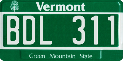 VT license plate BDL311