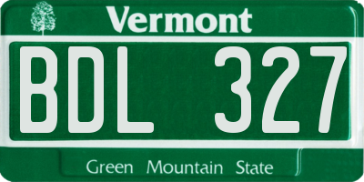 VT license plate BDL327