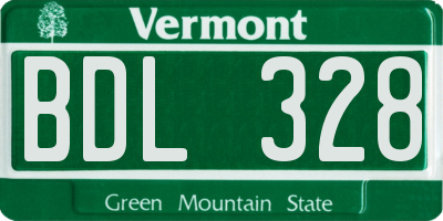 VT license plate BDL328