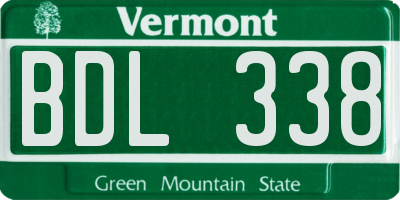 VT license plate BDL338
